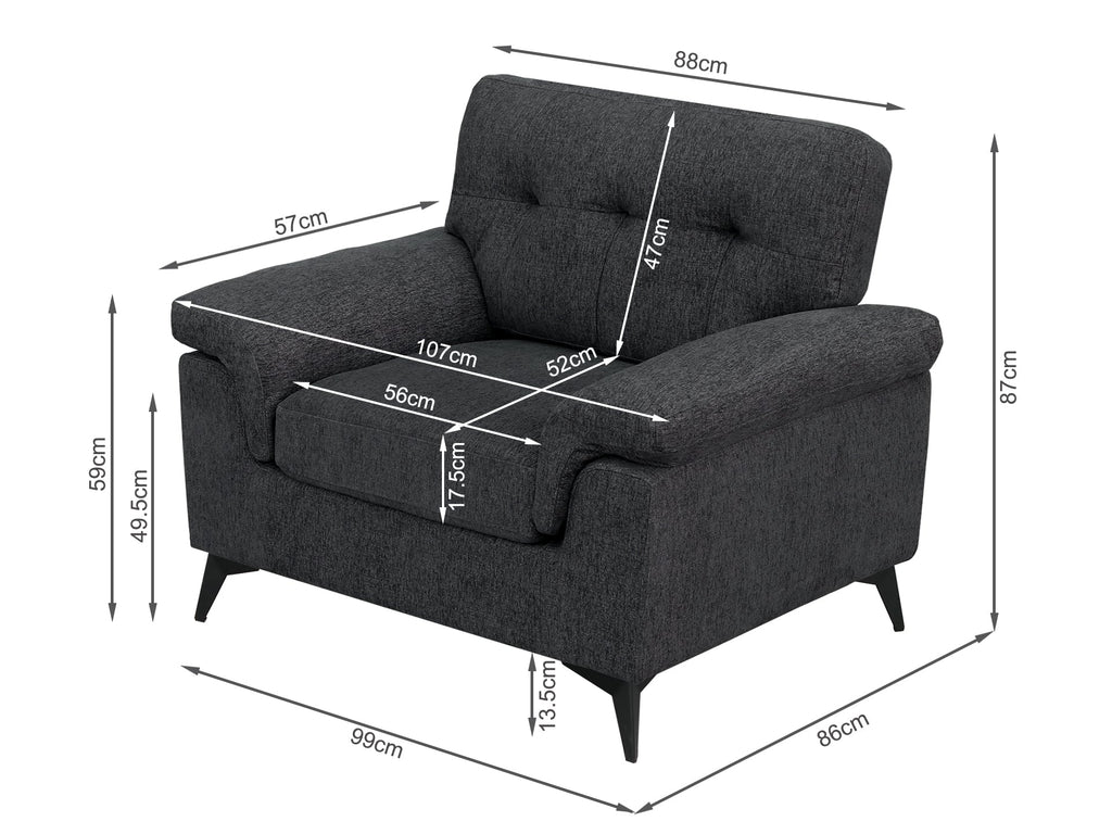 Darien Occasional Chair - Dark Grey