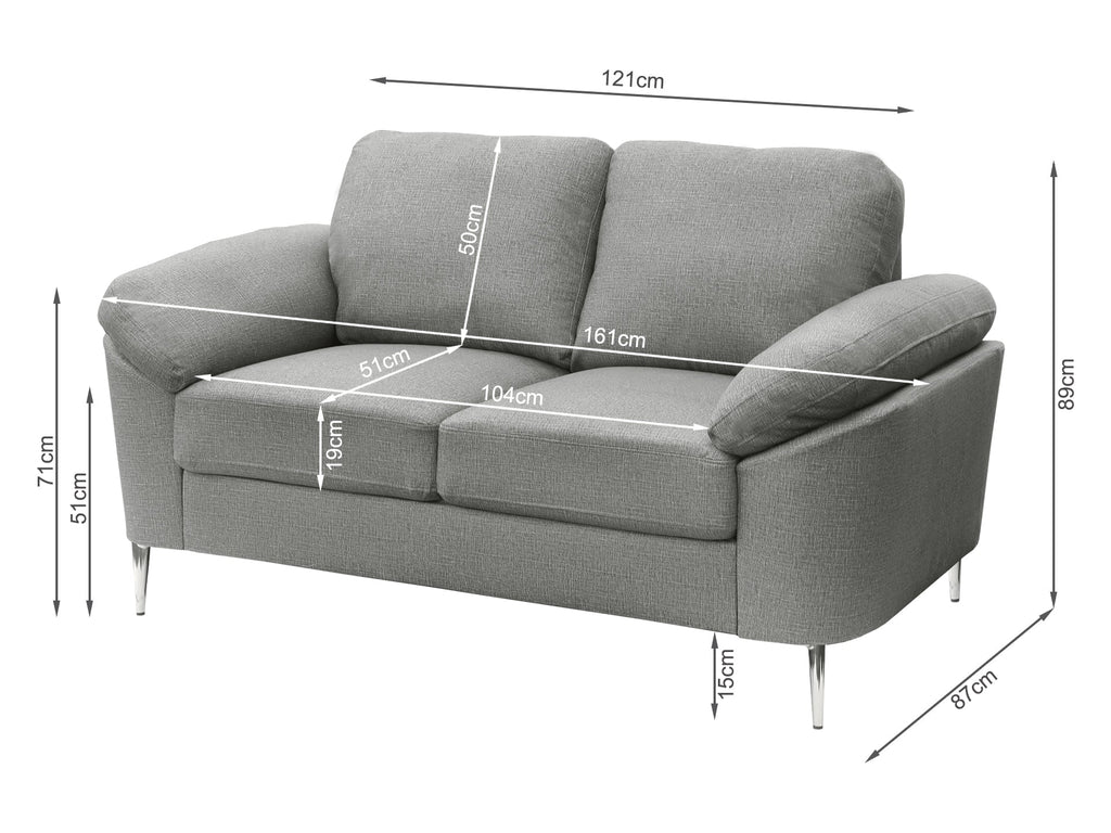 Visalia 2 Seater Sofa - Dark Grey