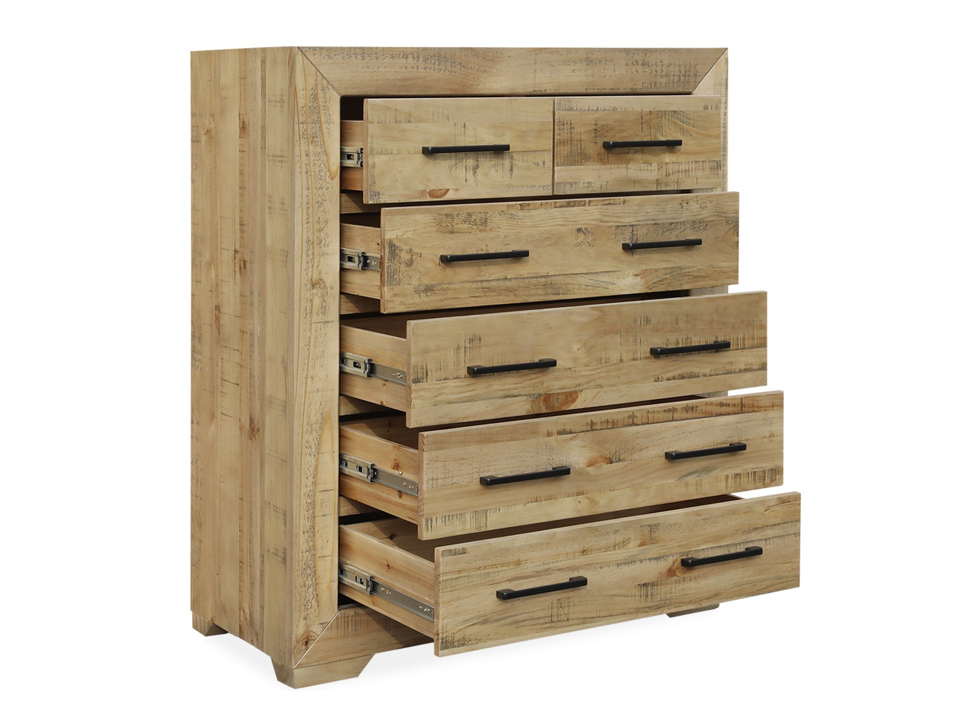 Argento Solid Wood 6 Drawer Tallboy - Delhi