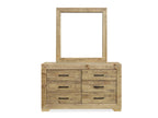 Argento Solid Wood 6 Drawer Dresser with Mirror - Delhi