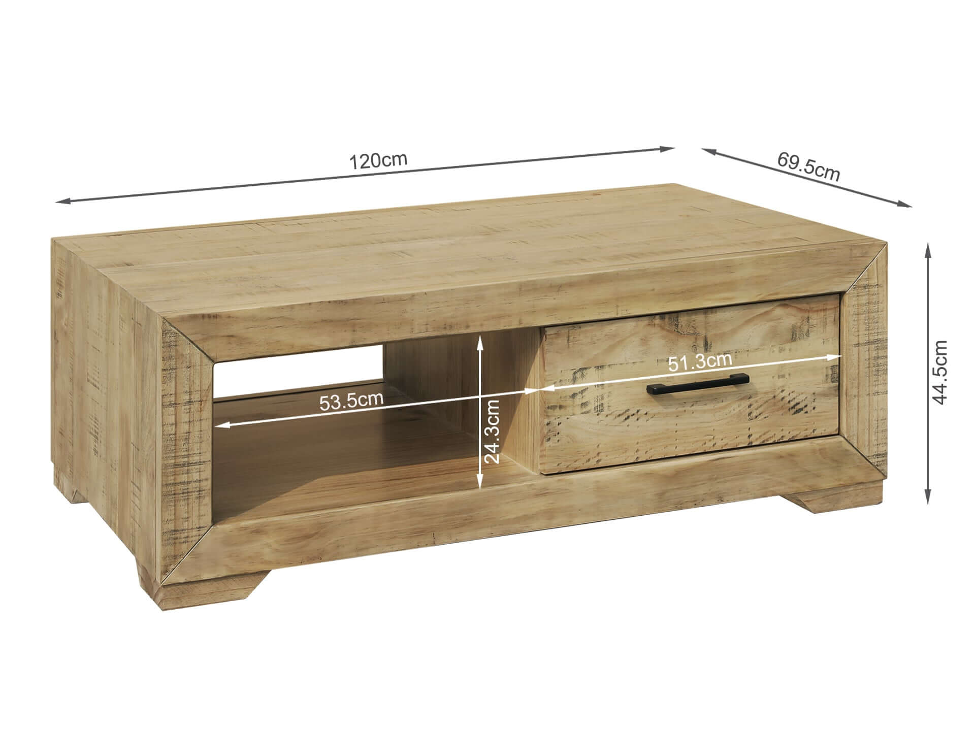 Argento Solid Wood Coffee Table - Delhi