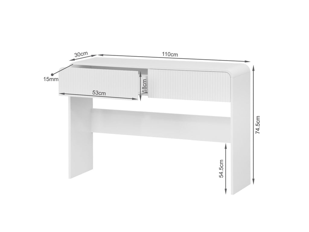 Cannock  Console Table With 2 Drawers - White