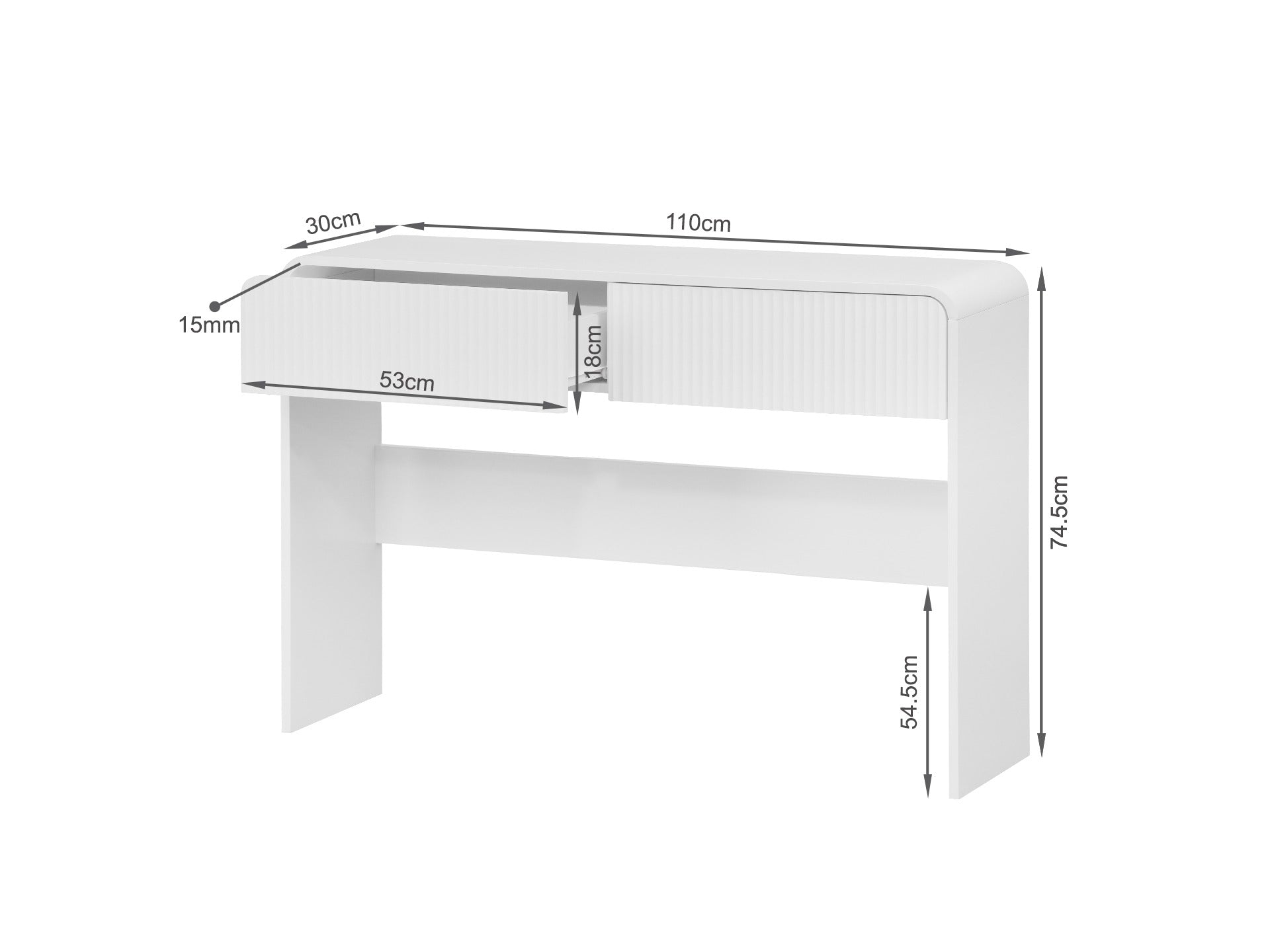 Cannock  Console Table With 2 Drawers - White