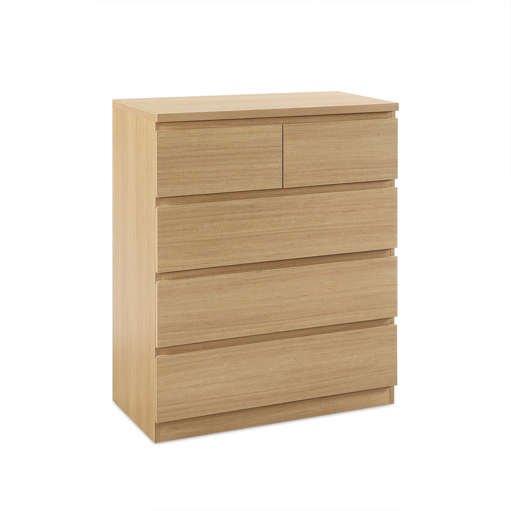 TONGASS 5 Drawer Tallboy - OAK