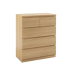 TONGASS 5 Drawer Tallboy - OAK