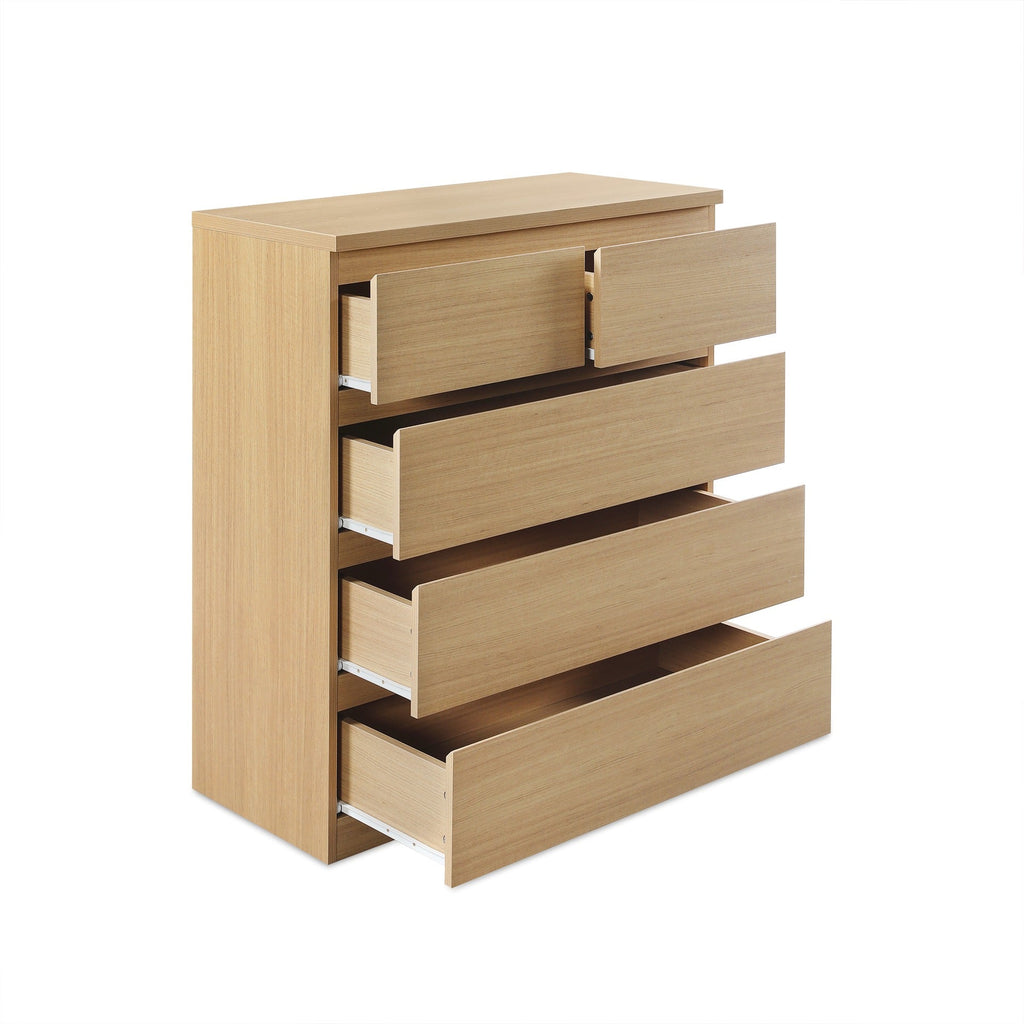 TONGASS 5 Drawer Tallboy - OAK