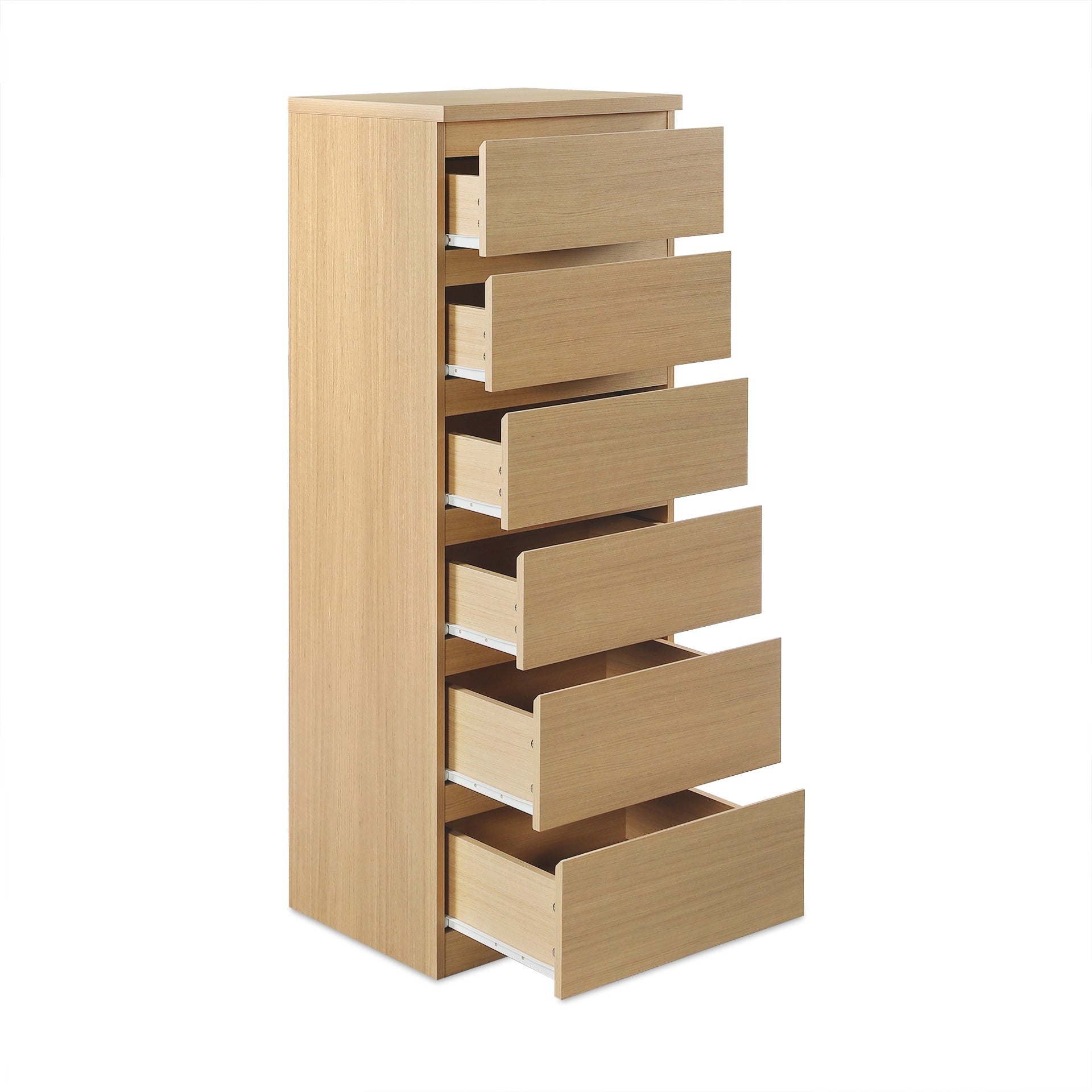 TONGASS 6 Drawer Slim Tallboy - OAK