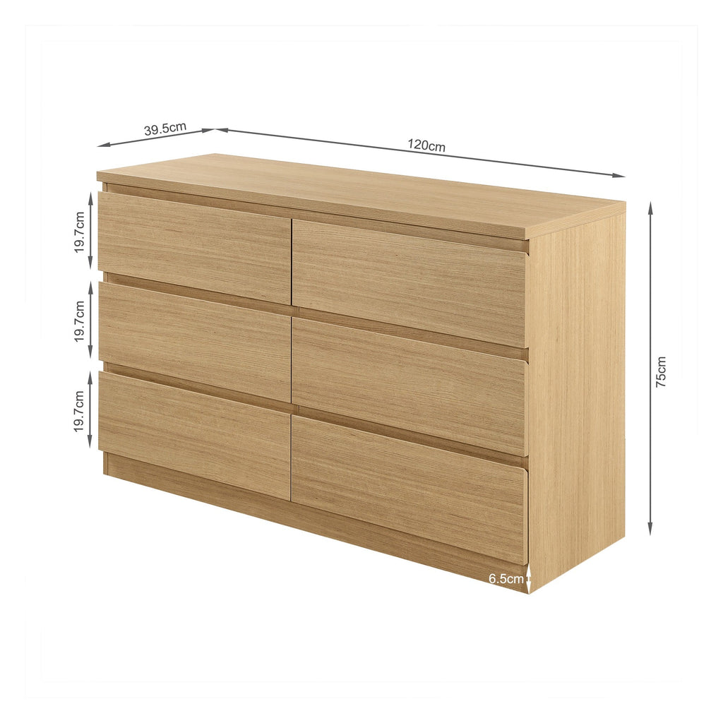 TONGASS 6 Drawer Lowboy - OAK