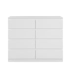 Angeles High Gloss 8 Drawer Lowboy - White