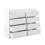 Angeles High Gloss 8 Drawer Lowboy - White