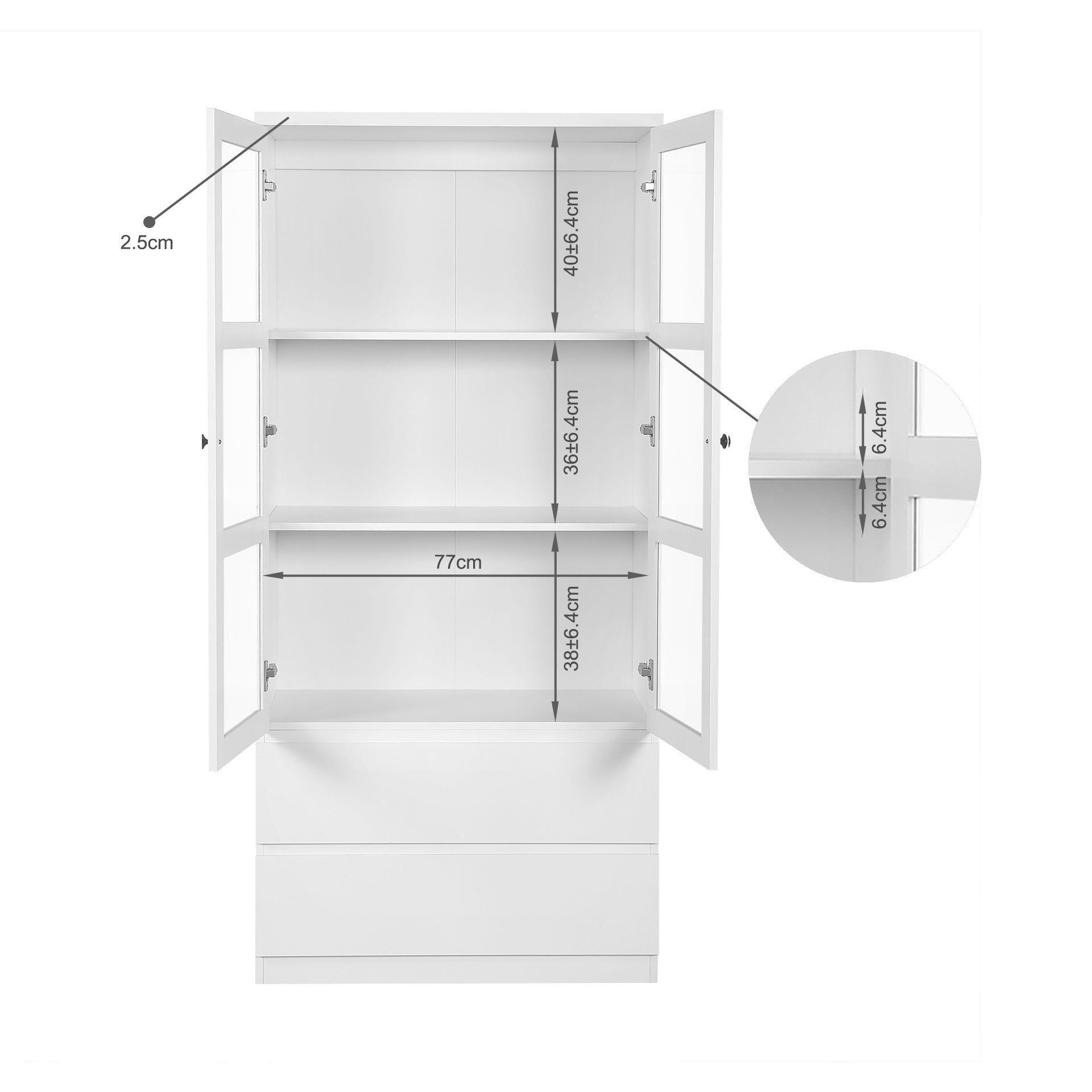 TONGASS Bookshelf Display Shelf - WHITE