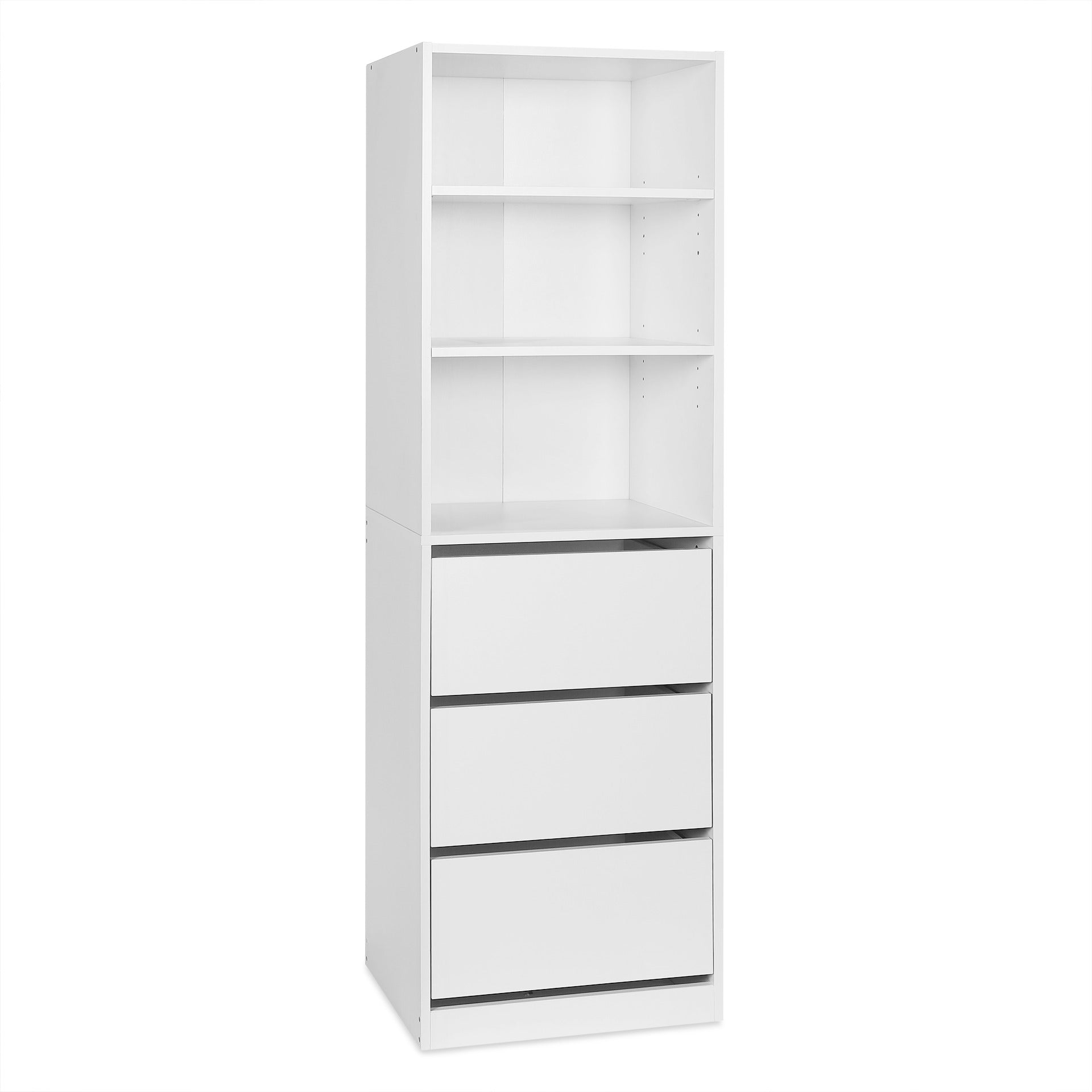 PAYETTE 3 Drawer & Shelf Wardrobe - WHITE