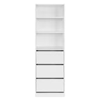 PAYETTE 3 Drawer & Shelf Wardrobe - WHITE