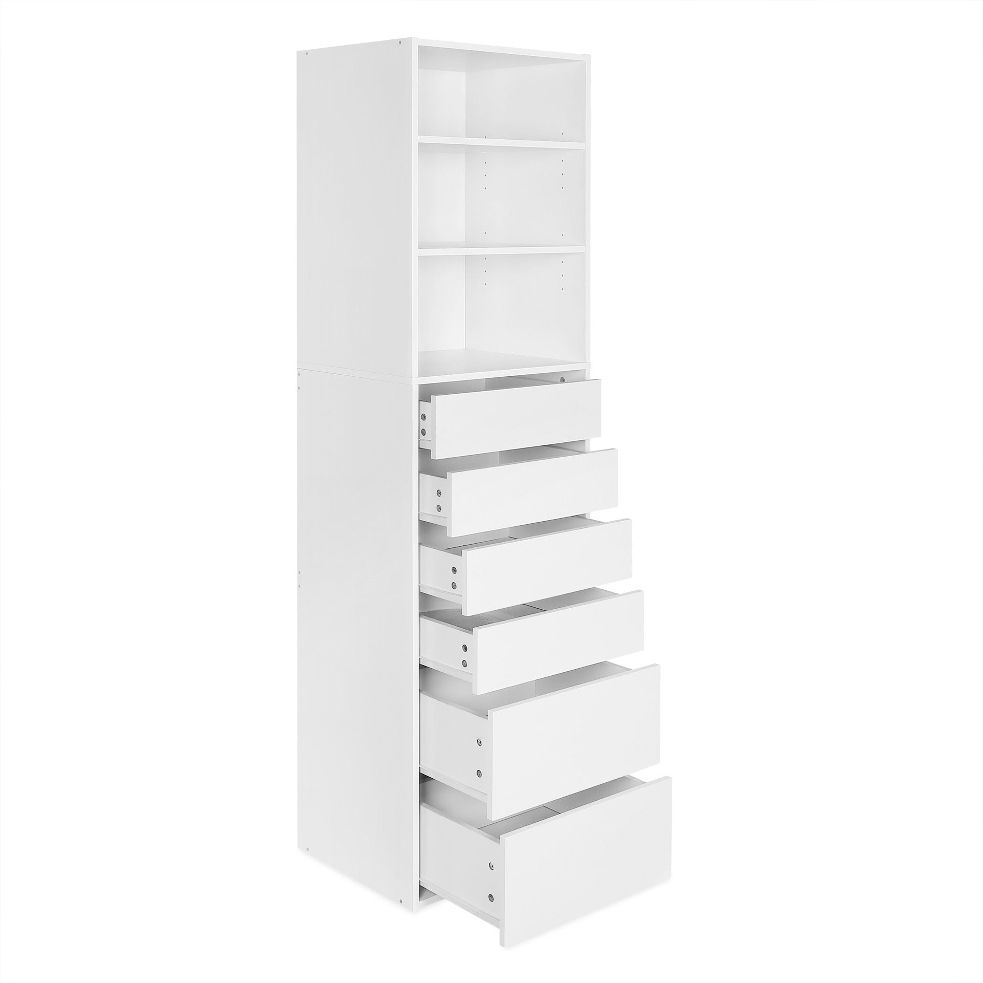 PAYETTE 6 Drawer & 3 Shelf Wardrobe - WHITE