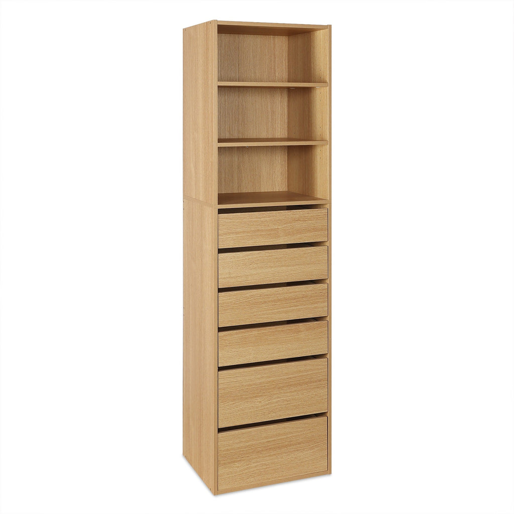 PAYETTE 6 Drawer & 3 Shelf Wardrobe - OAK
