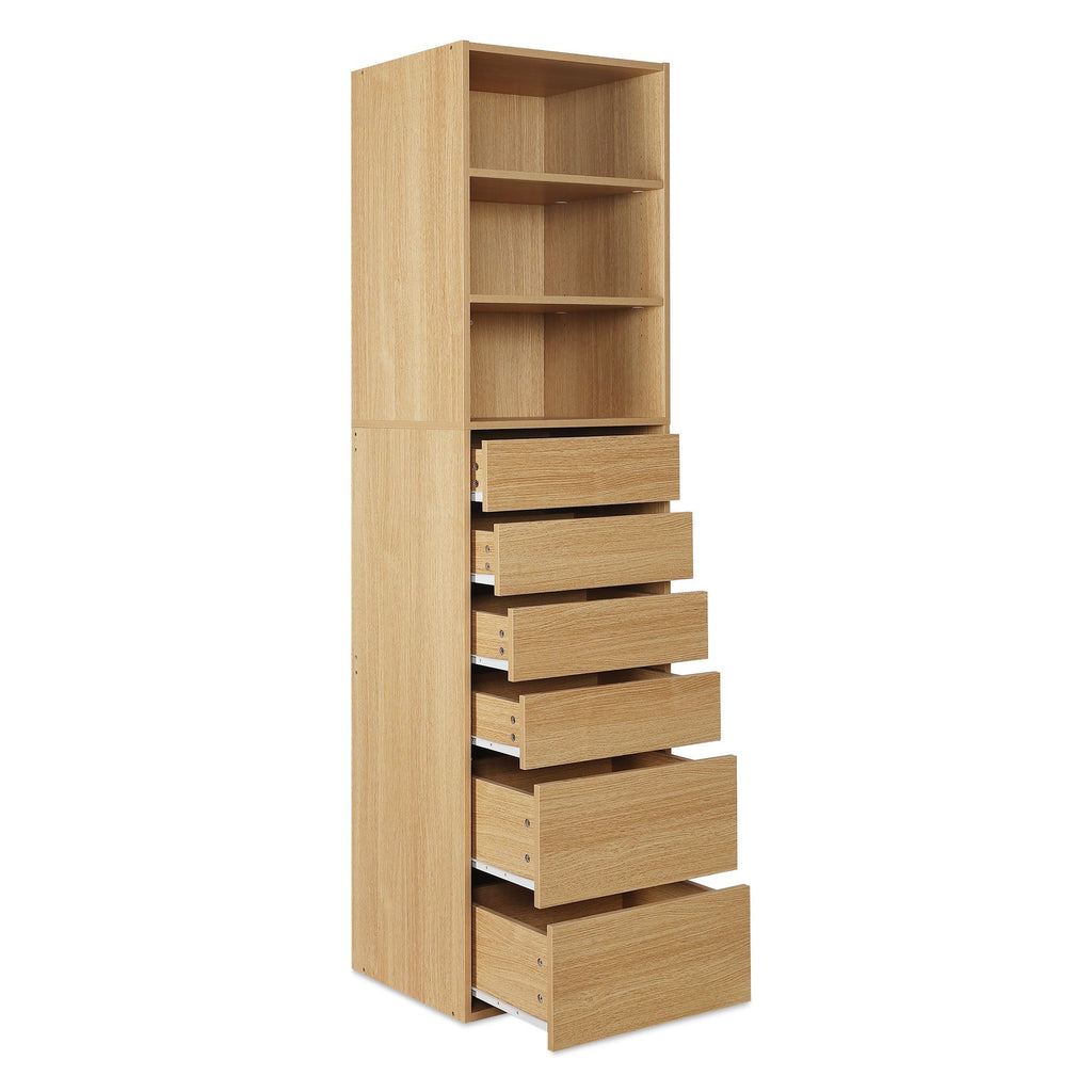 PAYETTE 6 Drawer & 3 Shelf Wardrobe - OAK