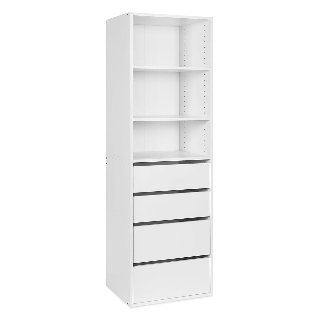 DELTA 4 Drawer & 3 Shelf Wardrobe - White