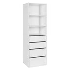 DELTA 4 Drawer & 3 Shelf Wardrobe - White