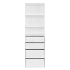DELTA 4 Drawer & 3 Shelf Wardrobe - White