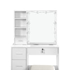 Freesia 2 Piece Dressing Table with Mirror & Stool Set - White