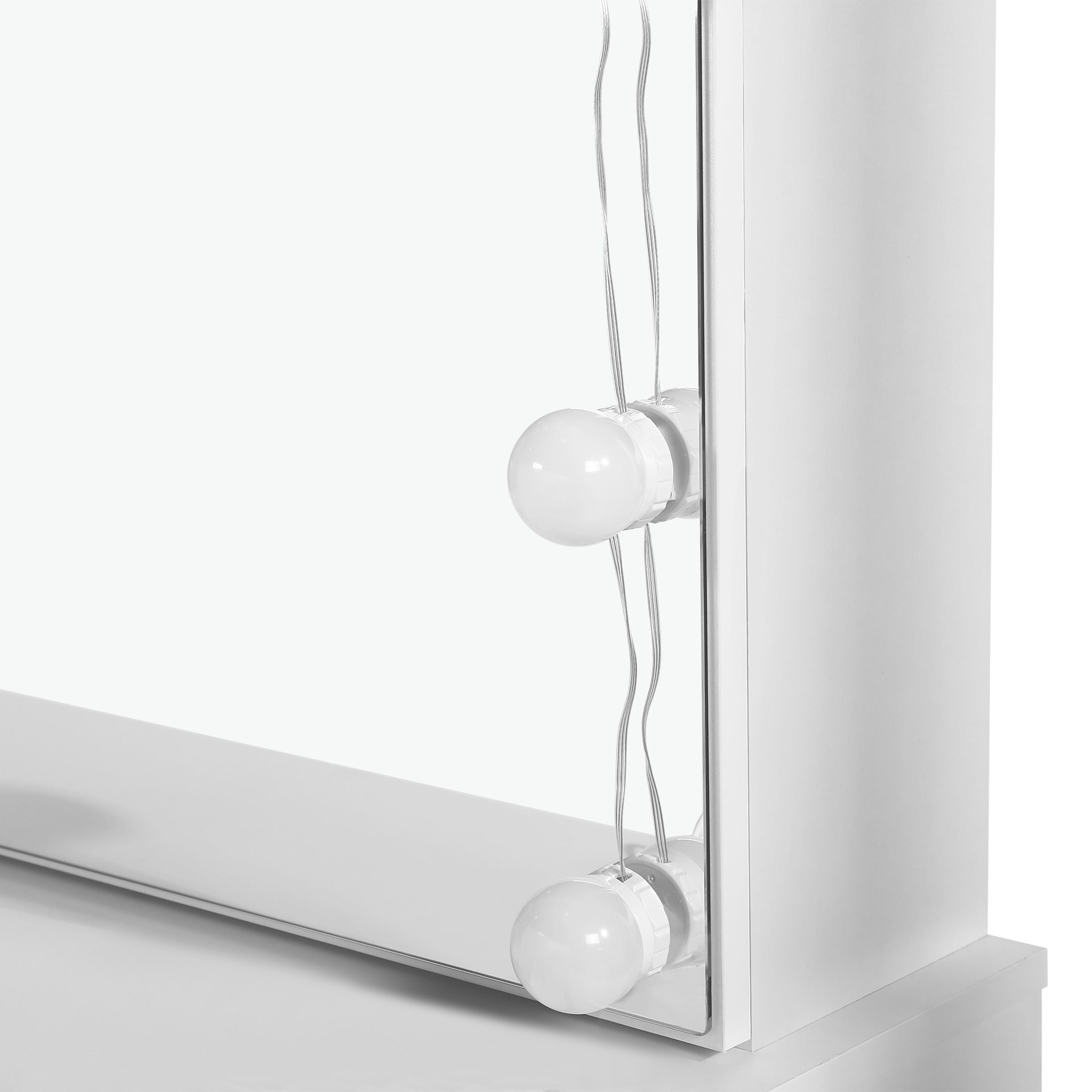 Freesia 2 Piece Dressing Table with Mirror & Stool Set - White