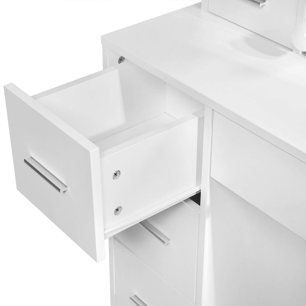 Freesia 2 Piece Dressing Table with Mirror & Stool Set - White