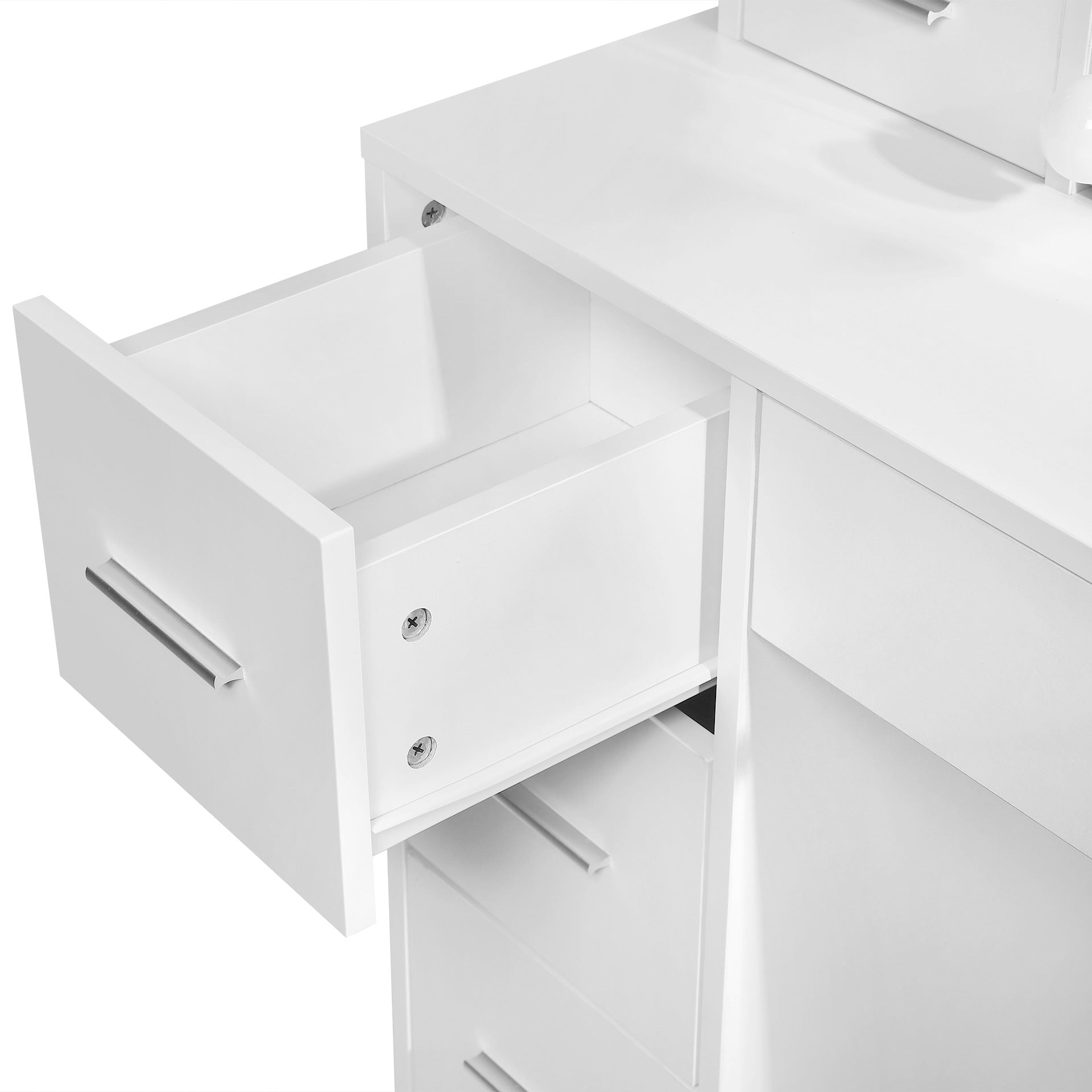 Freesia 2 Piece Dressing Table with Mirror & Stool Set - White