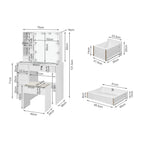 Freesia 2 Piece Dressing Table with Mirror & Stool Set - White