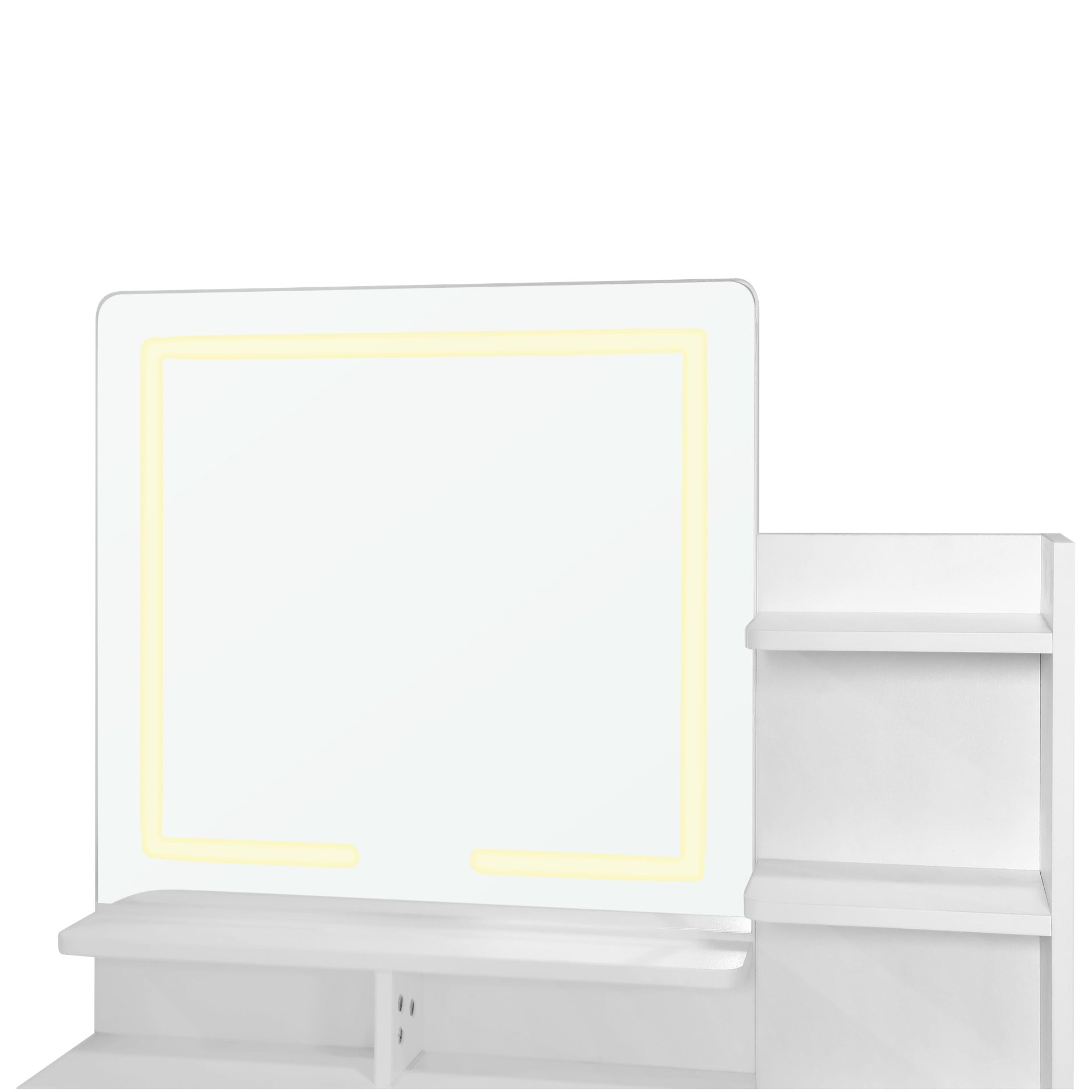 GARDENIA 2 Piece Dressing Table with Mirror & Stool Set - White