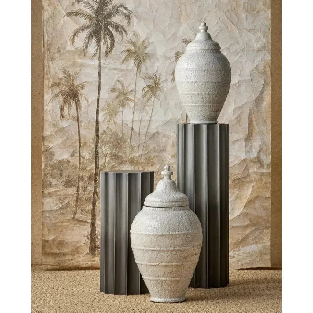 23.5 in. Virginal Terracotta White Jar