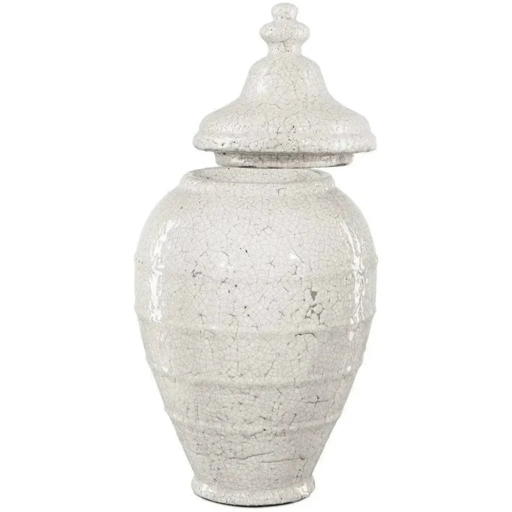 23.5 in. Virginal Terracotta White Jar