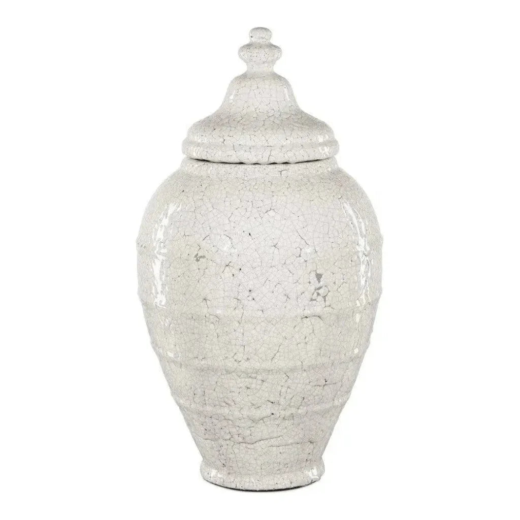 23.5 in. Virginal Terracotta White Jar
