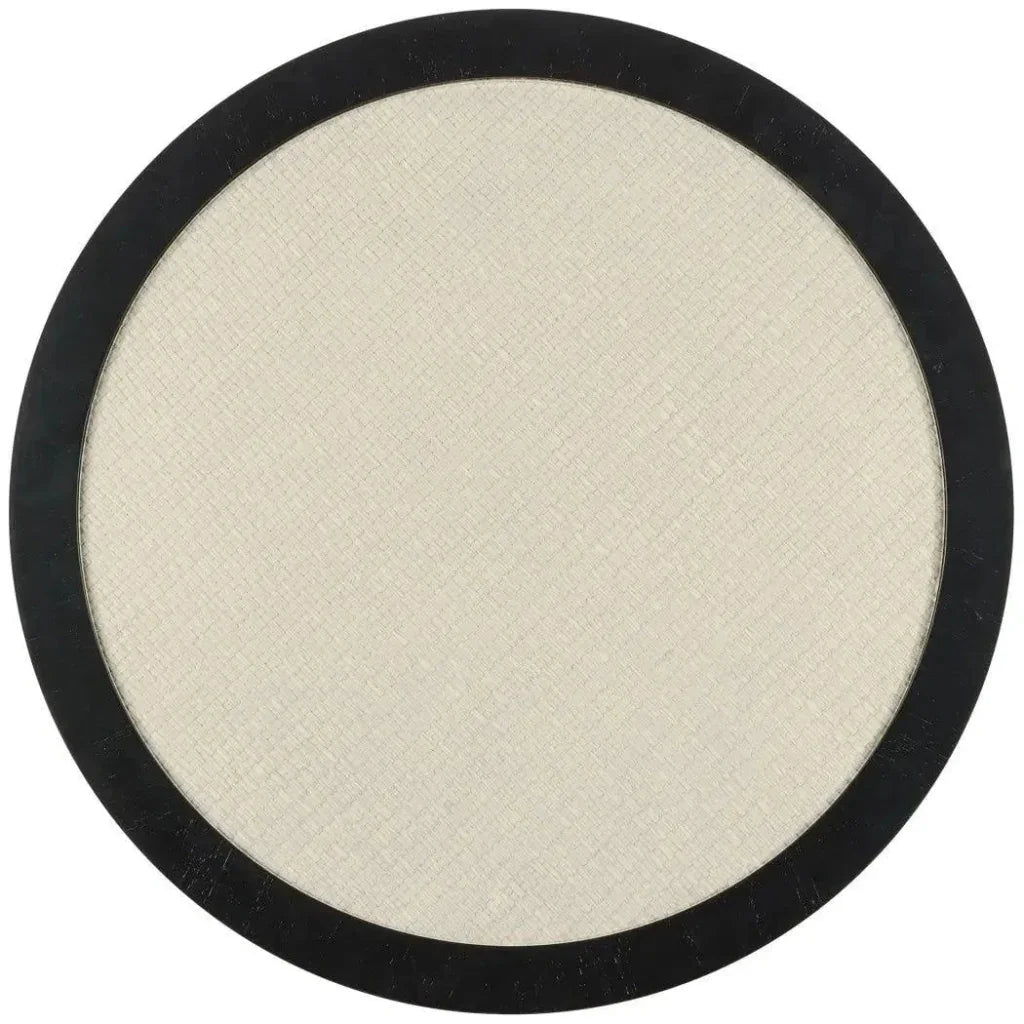 24 in. Deanna Wood & Raffia Round Accent Table