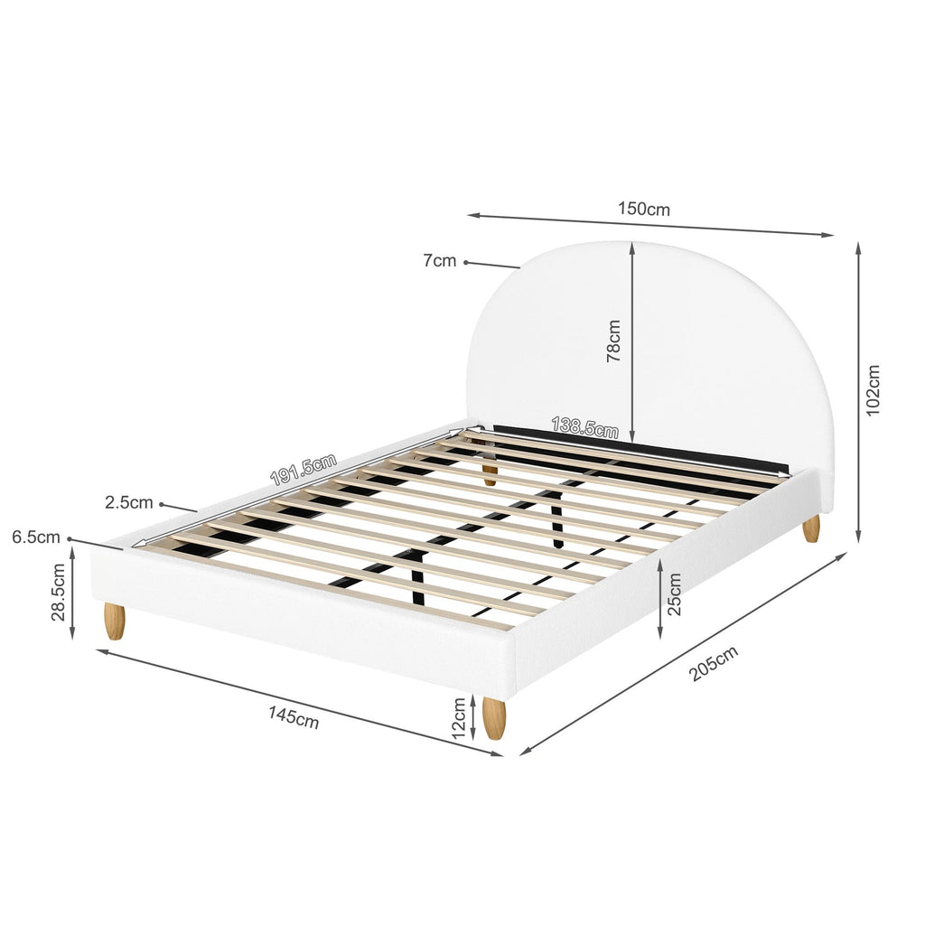Moruisg Double Bed Frame - White