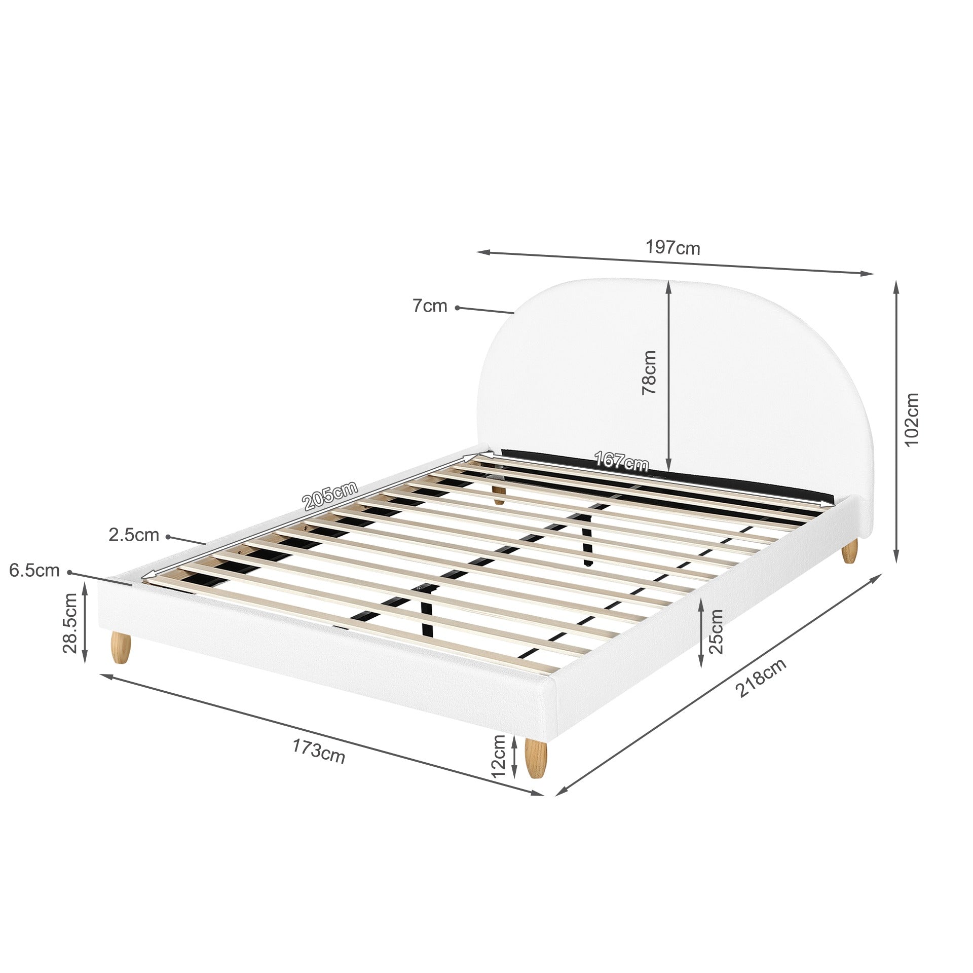 MORUISG King Bed Frame - White
