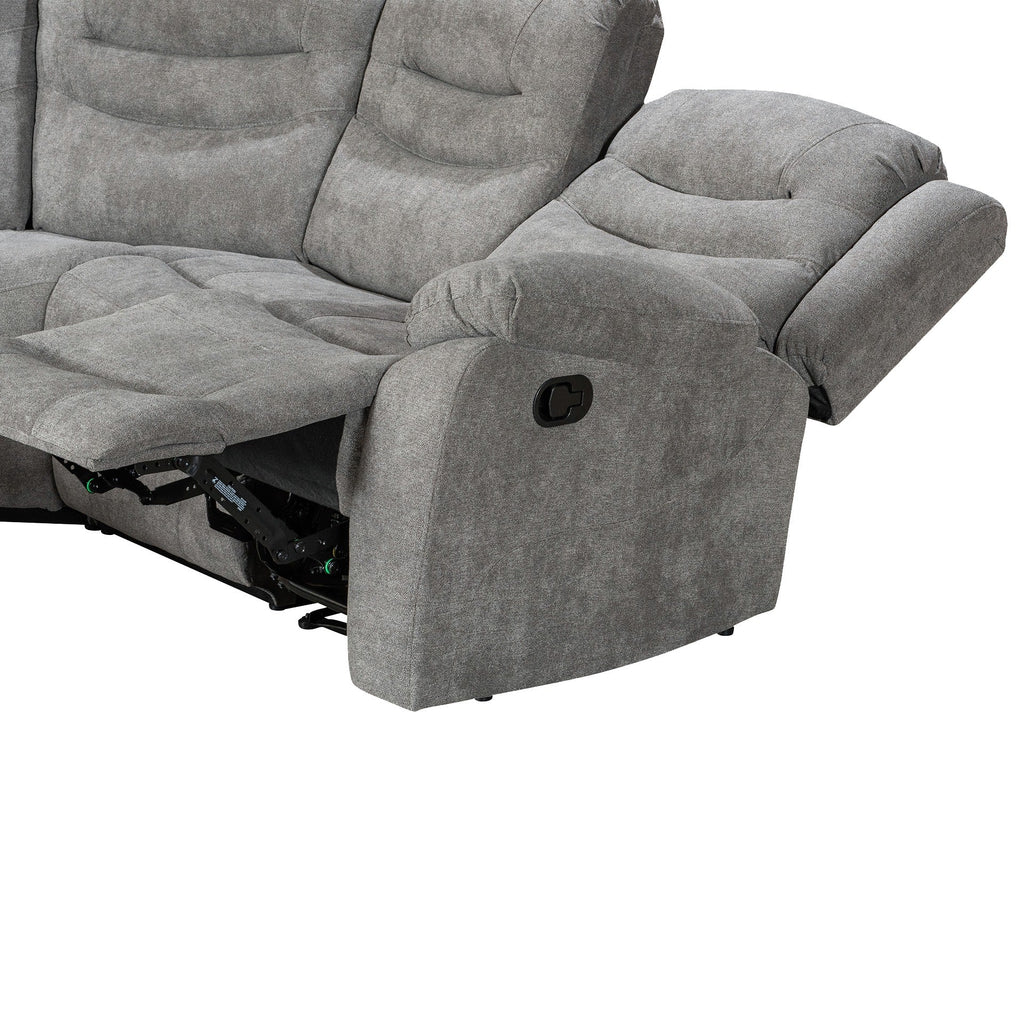 Silverdale Fabric Manual Recliner Corner Sofa - Grey