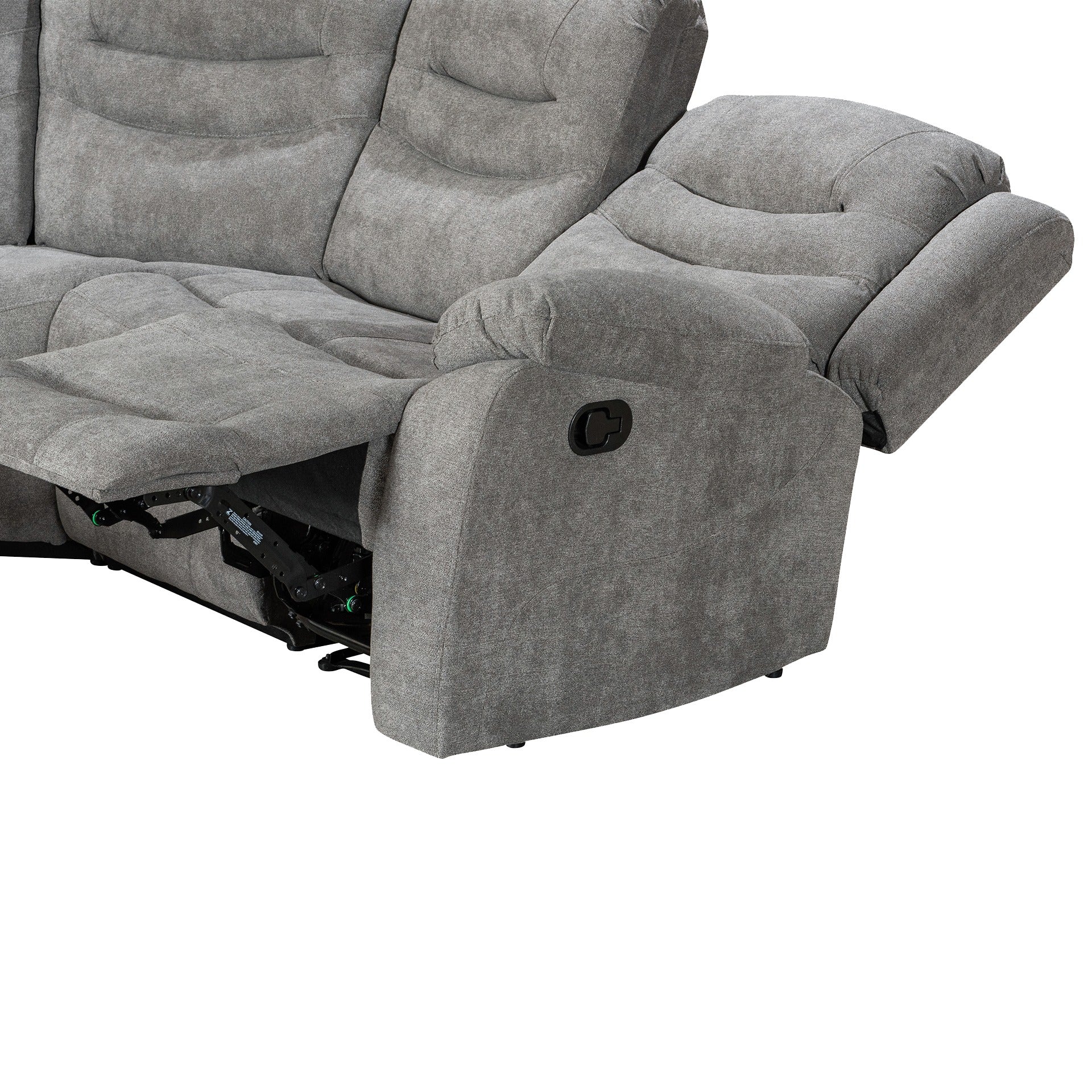 Silverdale Fabric Manual Recliner Corner Sofa - Grey