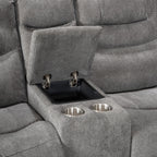 Silverdale Fabric Manual Recliner Corner Sofa - Grey