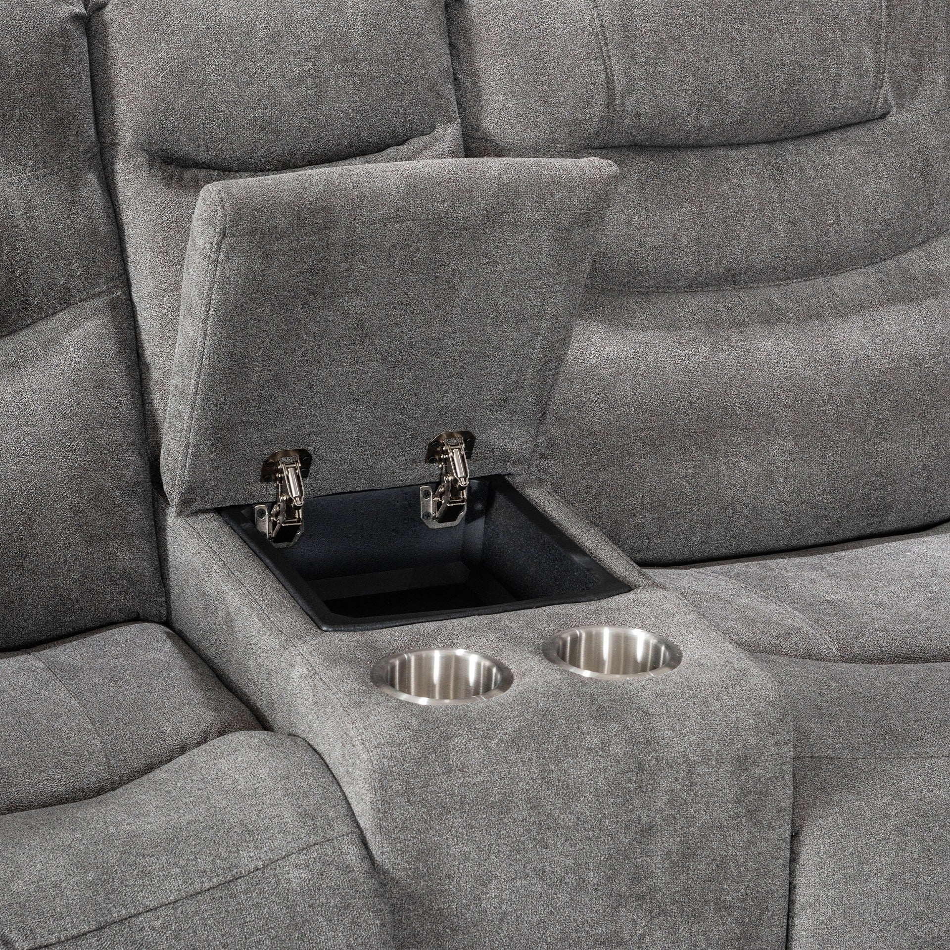 Silverdale Fabric Manual Recliner Corner Sofa - Grey