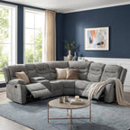 Silverdale Fabric Manual Recliner Corner Sofa - Grey
