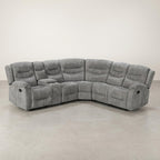 Silverdale Fabric Manual Recliner Corner Sofa - Grey