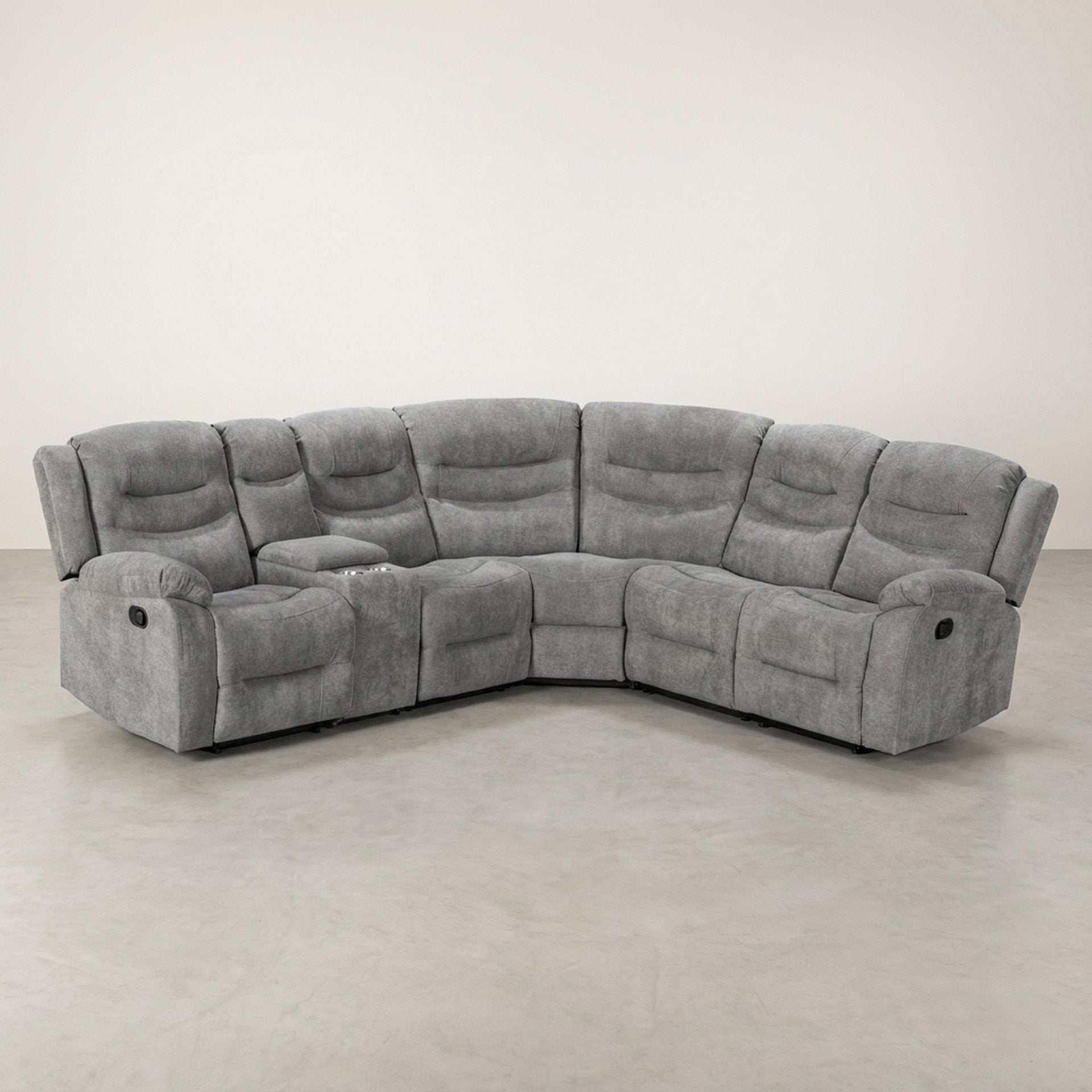 Silverdale Fabric Manual Recliner Corner Sofa - Grey