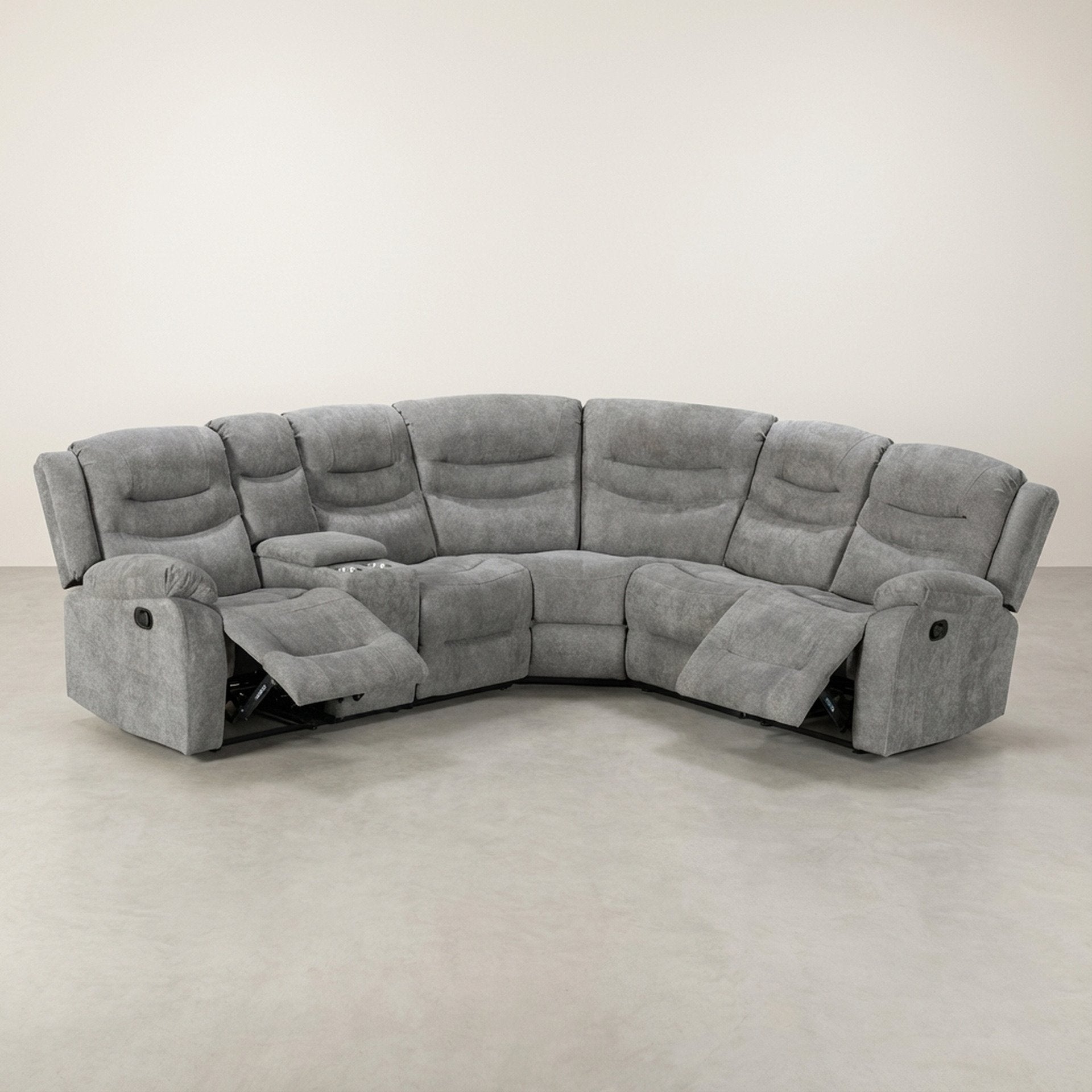 Silverdale Fabric Manual Recliner Corner Sofa - Grey