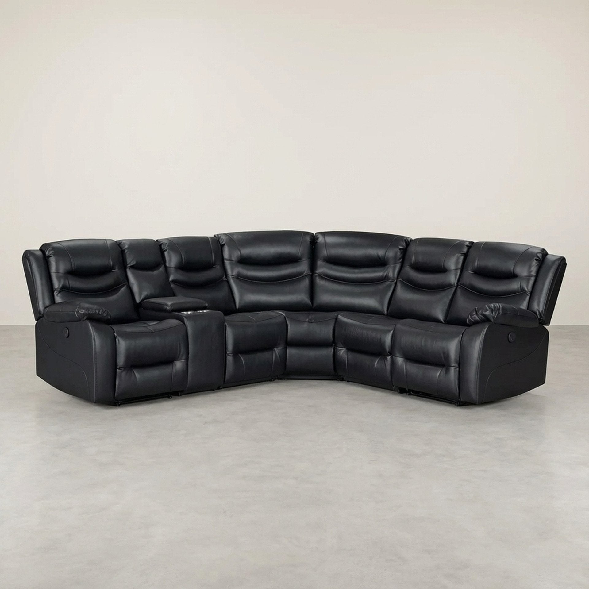 Silverdale Air Leather Electric Recliner Corner Sofa - Black