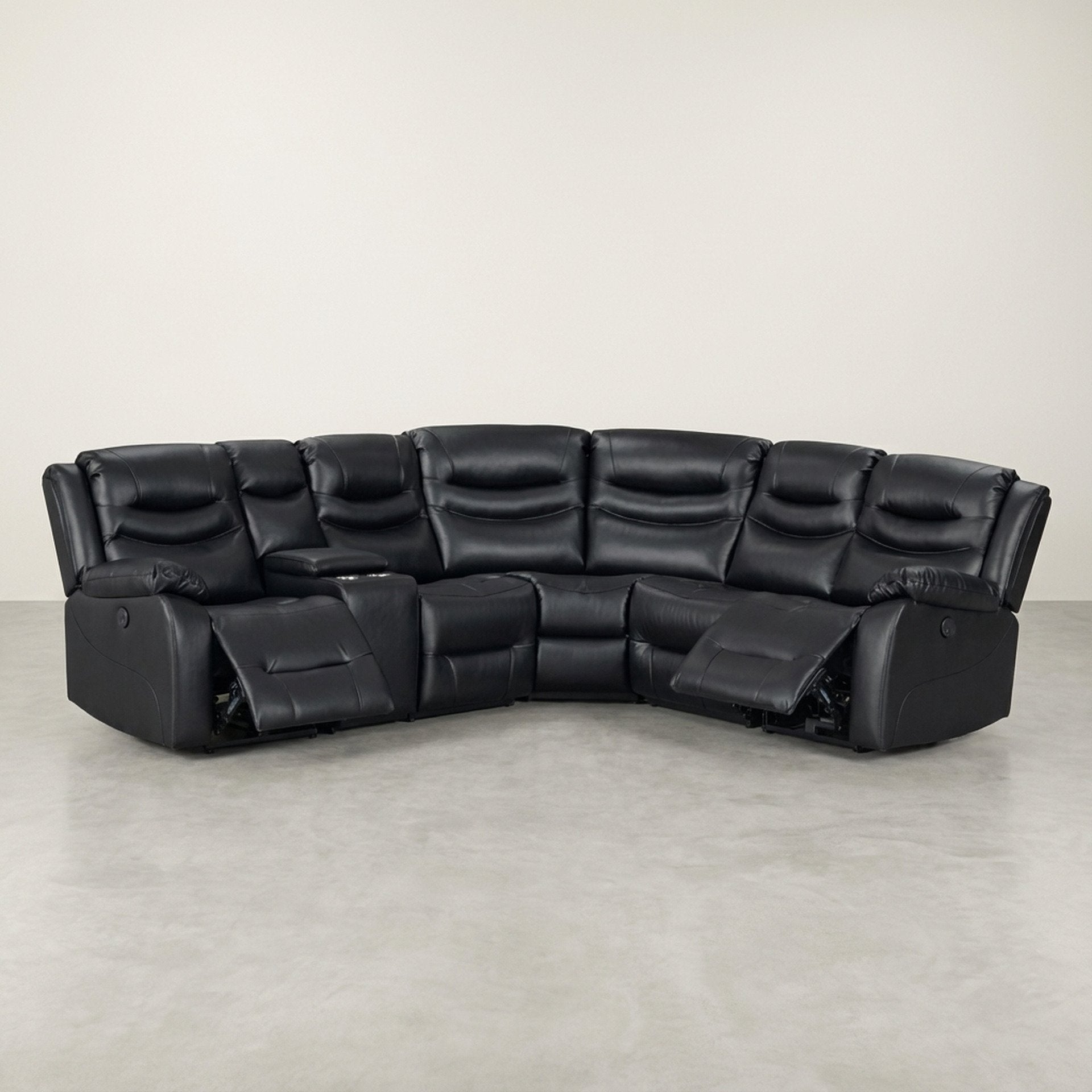 Silverdale Air Leather Electric Recliner Corner Sofa - Black