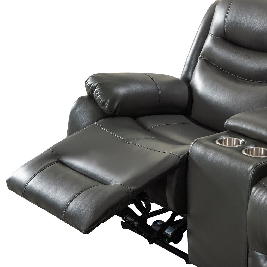 Silverdale Air Leather Electric Recliner Corner Sofa - Grey