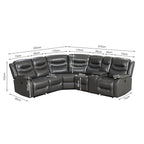 Silverdale Air Leather Electric Recliner Corner Sofa - Grey