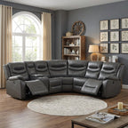 Silverdale Air Leather Electric Recliner Corner Sofa - Grey