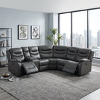 Silverdale Air Leather Electric Recliner Corner Sofa - Grey