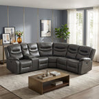 Silverdale Air Leather Electric Recliner Corner Sofa - Grey